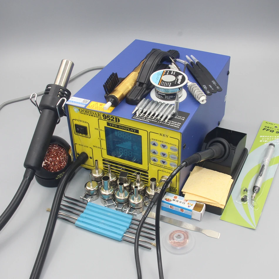 

GORDAK Gaudi 952D SMD intelligent hot air rework soldering station 2 in 1 welding station combination hot air gun