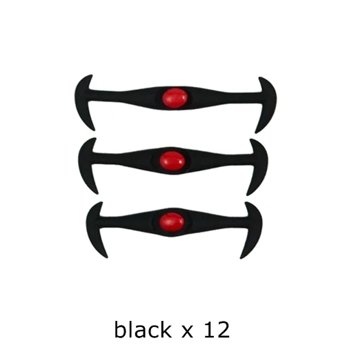 B Black 12pcs 16 шт./лот 8 Размеры творческие многоцветной твердое шнурки без завязок унисекс эластичные силиконовые шнурки для всех кроссовки G003 - Цвет: B Black 12pcs