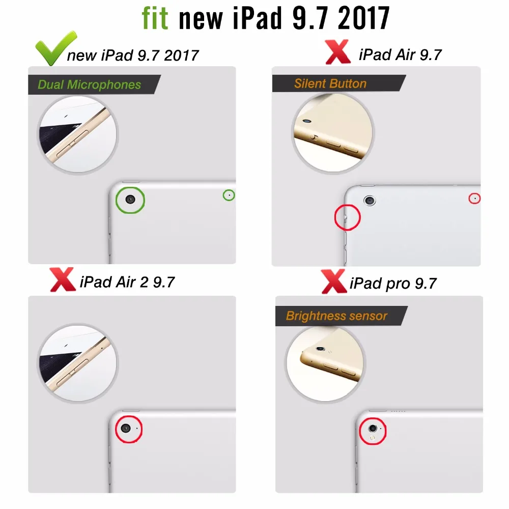 Чехол MoKo подходит для iPad 9 7 2018/2017 премиум-класс светильник ударопрочный подставка