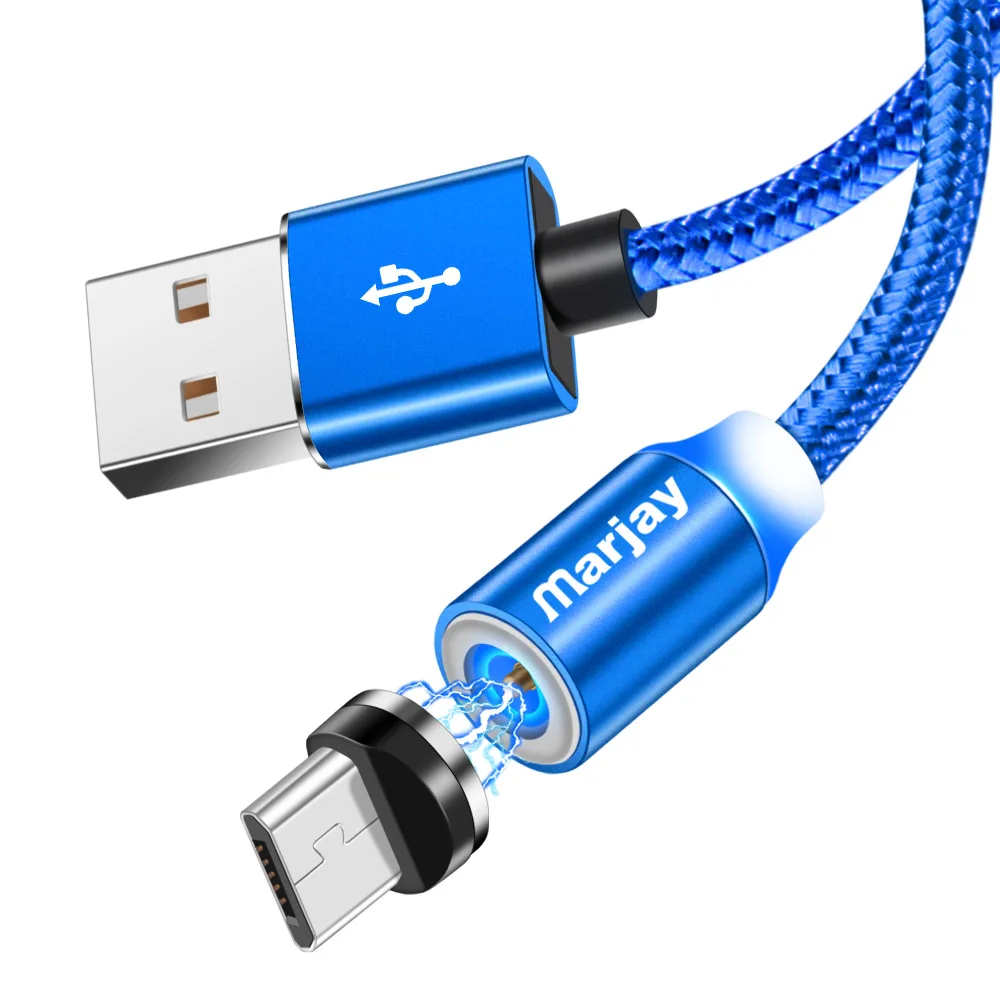 Marjay 1 м 2 м Магнитный Micro USB кабель для быстрой зарядки мобильного телефона зарядный кабель Usb кабель для Samsung Xiaomi huawei Tablet