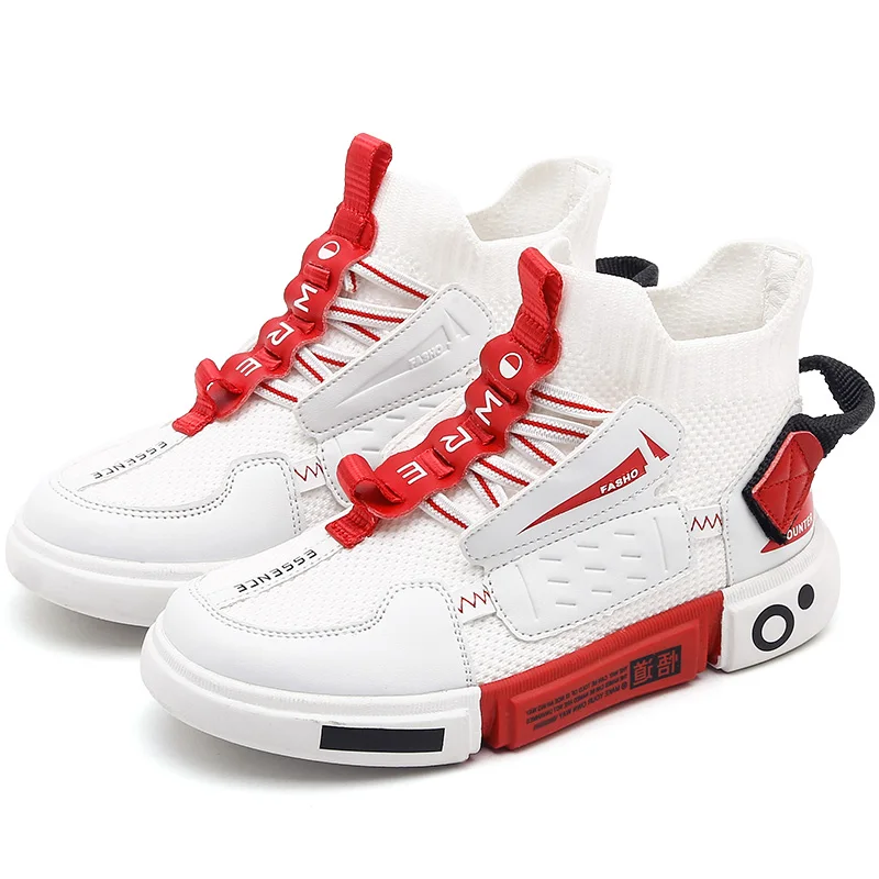 Bakkotie 2019 Autumn Kids High Sneakers New Boys Fashion Black Sports Shoes Baby Girls Soft Breathable Slip On Casual Sock | Детская