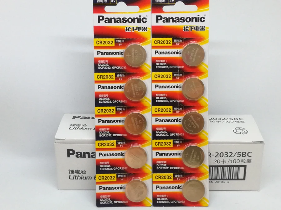 1000 шт./лот новый оригинальный аккумулятор для Panasonic CR2032 кнопочный элемент 3V