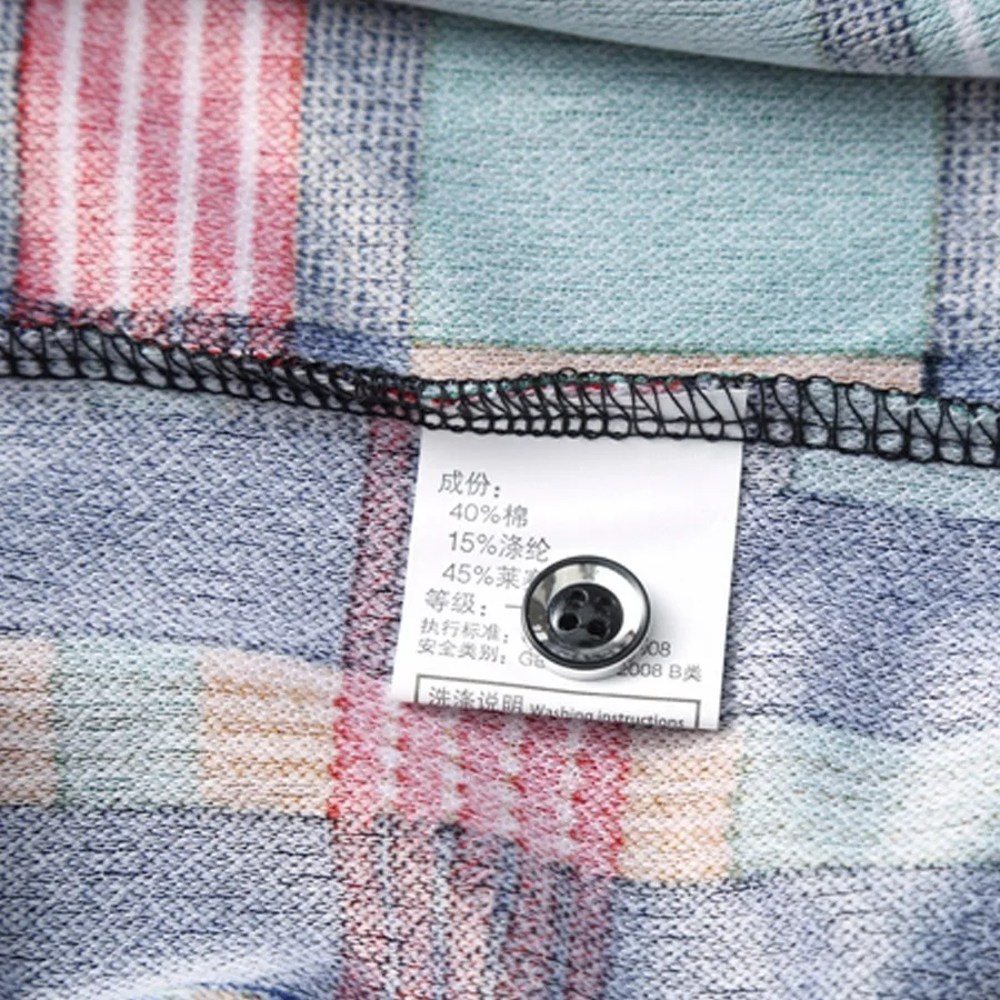 Рубашка мужская хлопковая в клетку Повседневная Блузка с длинным рукавом