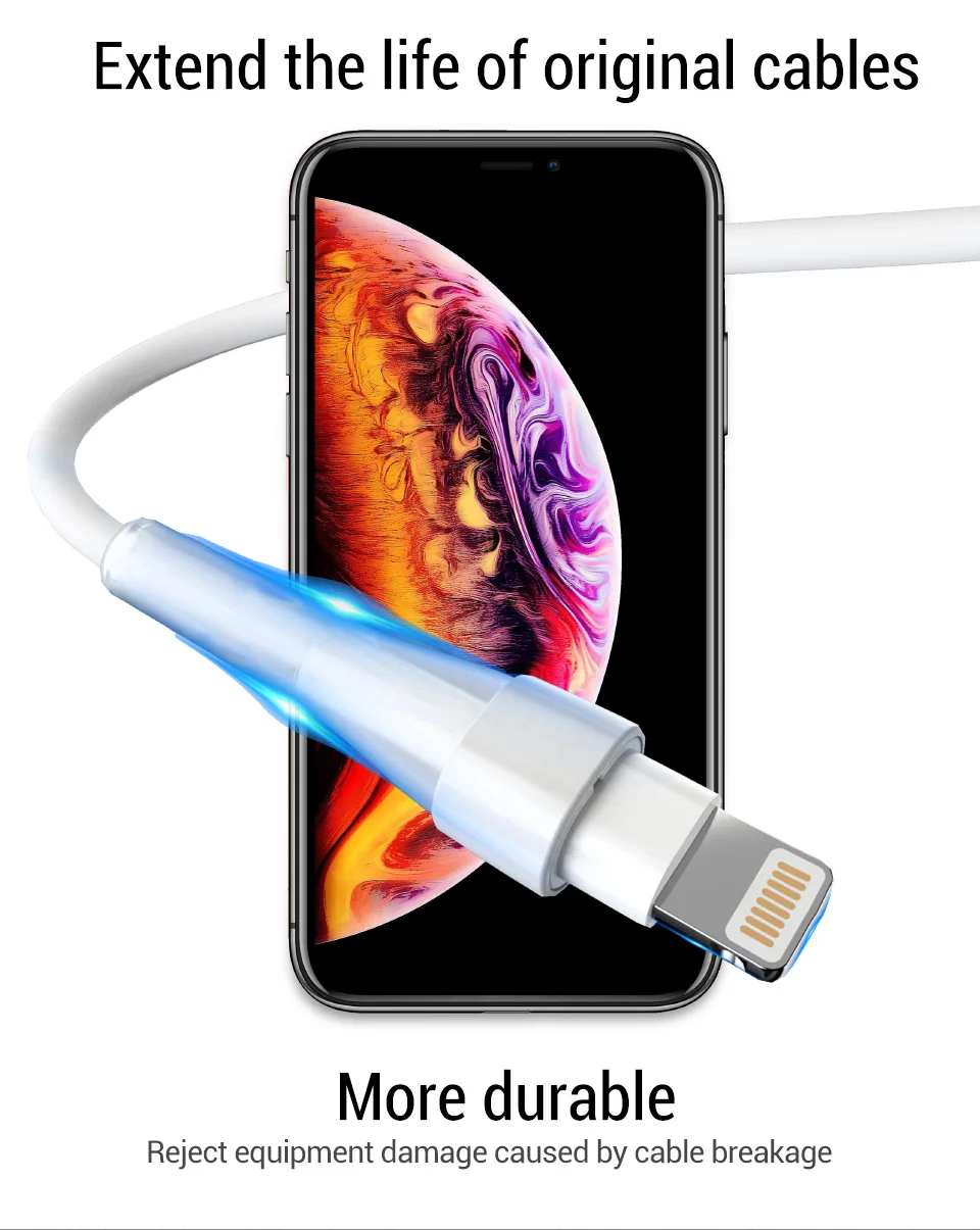 PZOZ USB кабель протектор для iPhone X XS Max XR 8 7 6 Plus 5 S SE устройство для сматывания кабеля защита шнура для оригинального iPhone кабеля