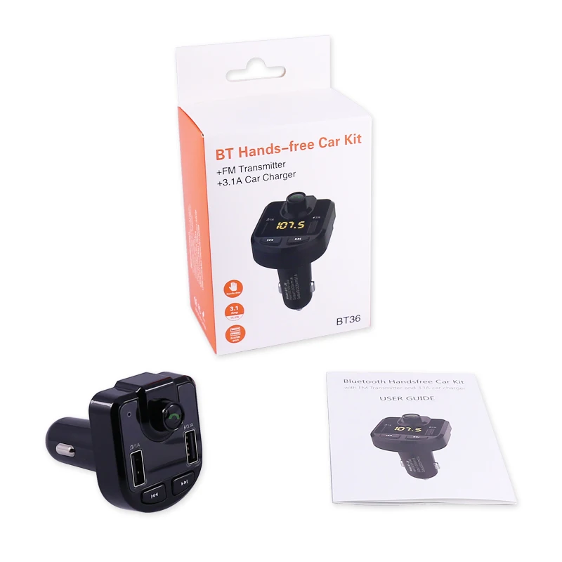 Fm-передатчик Bluetooth громкой связи автомобильный комплект автомобиль грузовик аудио mp3-плеер двойной USB 3.1A Зарядка напряжение дисплей SD TF игры
