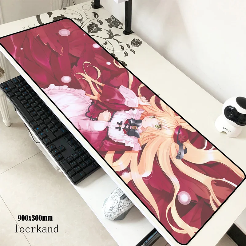 Коврик для мыши alice 900x300x3 мм коврик подставка запястья ноутбук компьютерный аниме