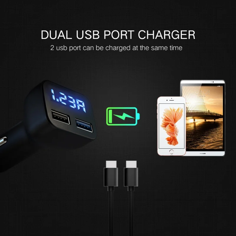 QC 3 0 Автомобиля Зарядное устройство двойной зарядка через usb Порты и разъёмы
