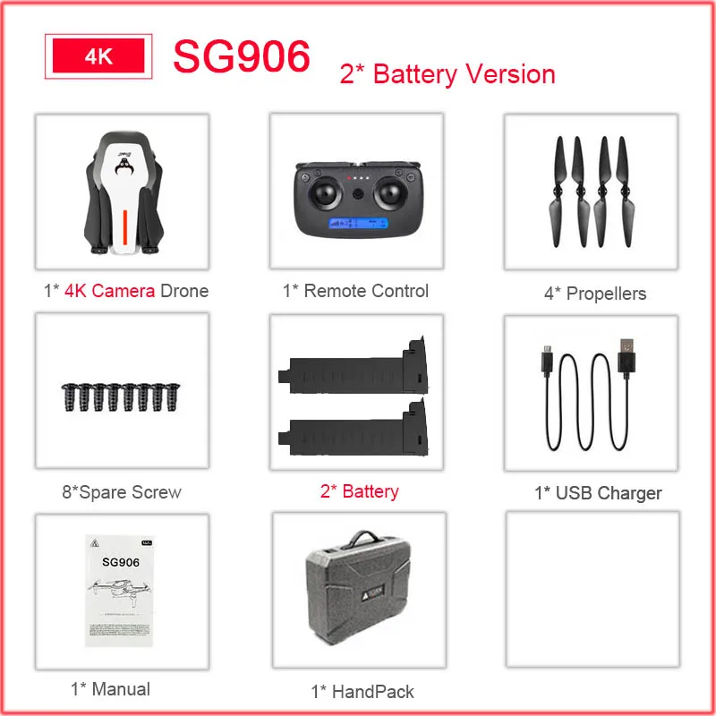 SG906 5G 1080P 4K HD WiFi камера Складная FPV игрушка, Дрон на дистанционном управлении RTF gps следить за мной/рука жестов стрельба 23 мин Время полета Вертолет - Цвет: W-4k-2B-HandPack