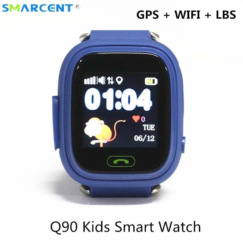 Q90 gps Wi-Fi расположение Детские умные часы SOS сенсорный экран трекер умные часы для детей безопасный ребенок анти-потеря монитор - Цвет: discount