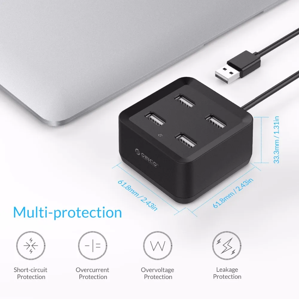 Высокоскоростной Концентратор ORICO USB 2 0 с 4 портами мини концентратор защитой от