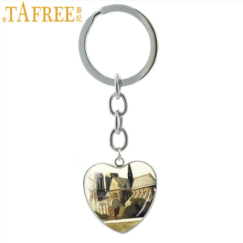 E697 TAFREE брелки палец рок металлические здания Нотр-Дам де Пари Эйфелева Башня Биг-Бен художественное изображение металлические брелки E699 - Цвет: E697