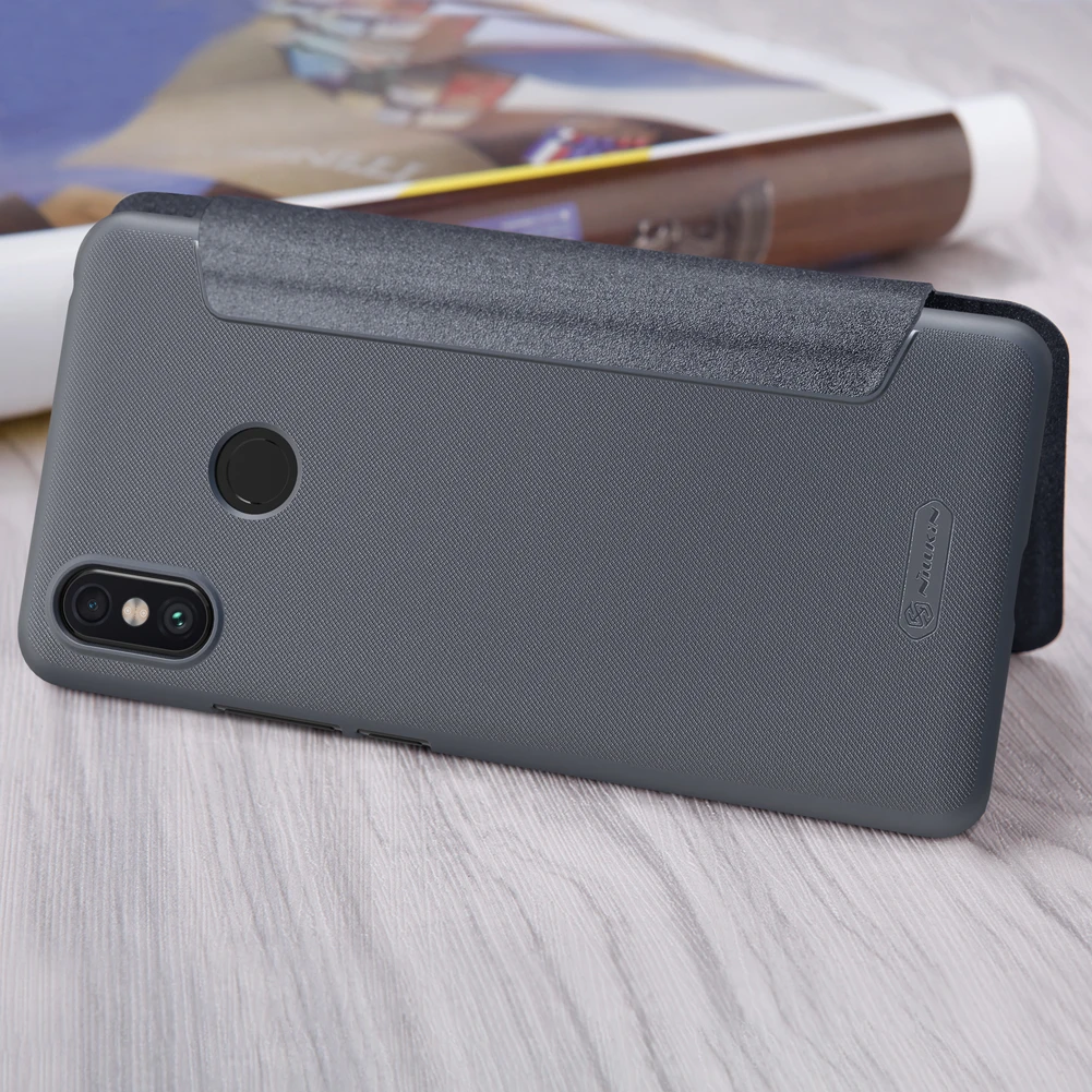 Xiaomi Mi Max 3 чехол Nillkin Sparkle Series жесткий чехол из искусственной кожи для Xiaomi Mi Max 3 Max3 - Цвет: gray