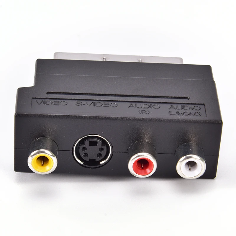 Фото RGB Scart до 3 21 pin RCA S Video адаптер Композитный SVHS AV tv Аудио для видео DVD рекордер ТВ