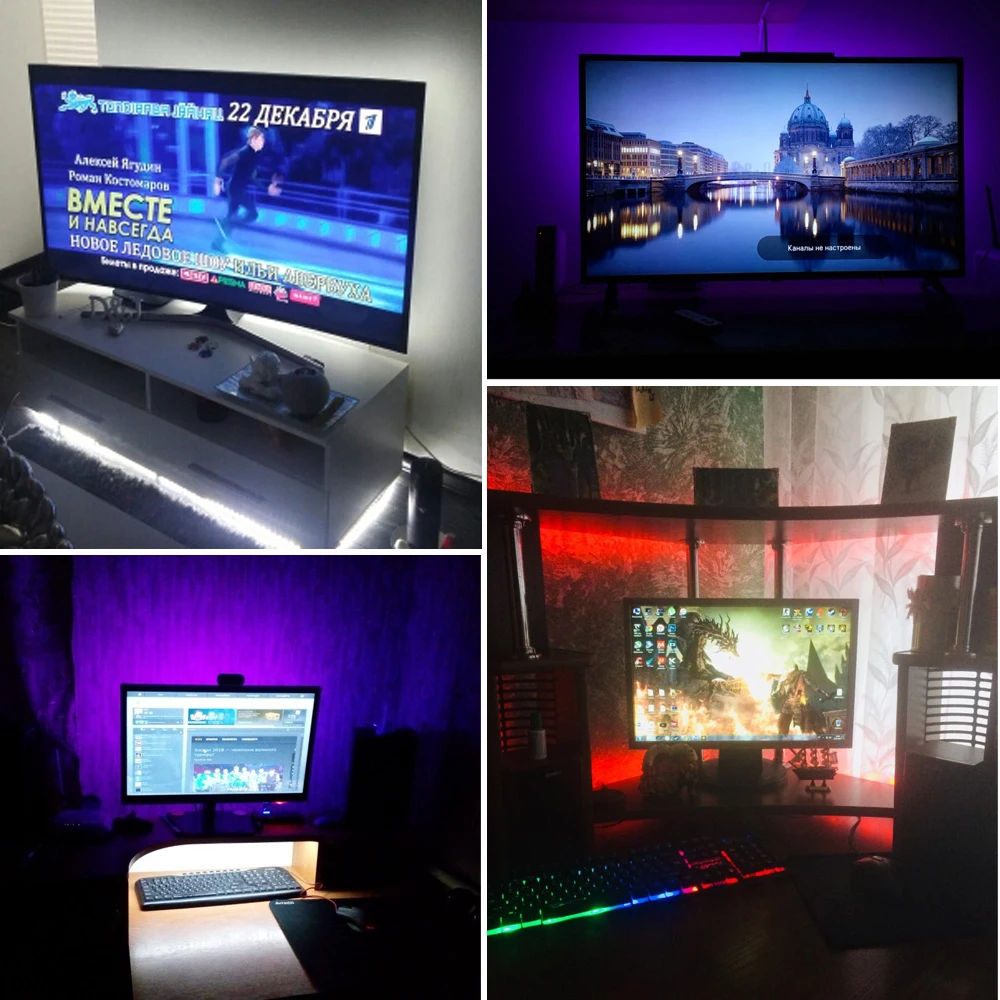 USB RGB Светодиодные ленты светильник ТВ Подсветка 5V 0 5 HDMI кабель 1 м 2 3 4 Fita цветная