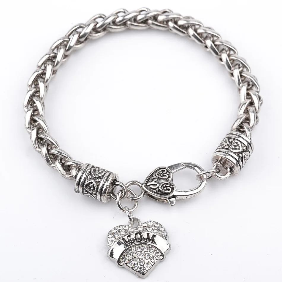 2017 Новый Сердца Rhinestone Браслет Письма МАМА СЕСТРА МИМИ НАНА нана племянница