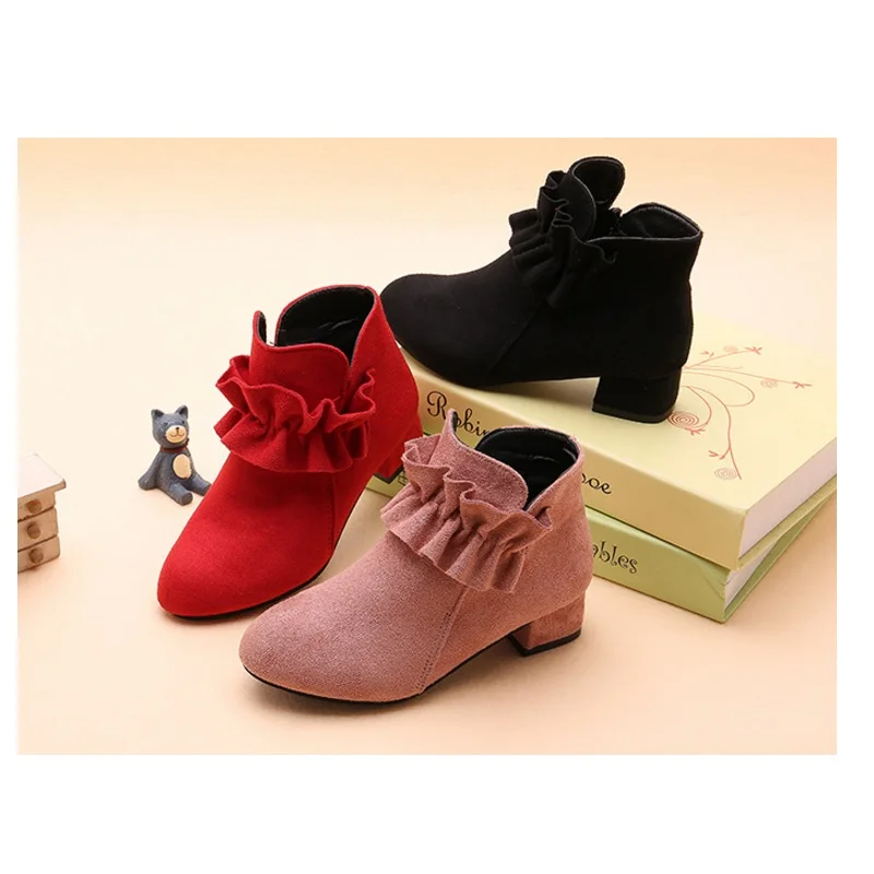 Ботинки Martin для девочек сезон весна осень детские ботинки из флока модные теплые