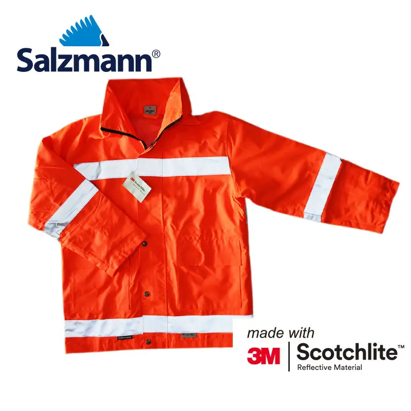 Водонепроницаемая Защитная куртка зальцман 3M Scotchlite оранжевая|safety jacket|3m scotchliteorange