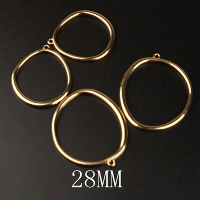 28MM 28 мм 34 мм 10 шт./лот цинковый сплав золотой металл геометрический дизайн, округлый, Круглый амулеты для DIY ювелирных изделий Аксессуары - Окраска металла: 28MM