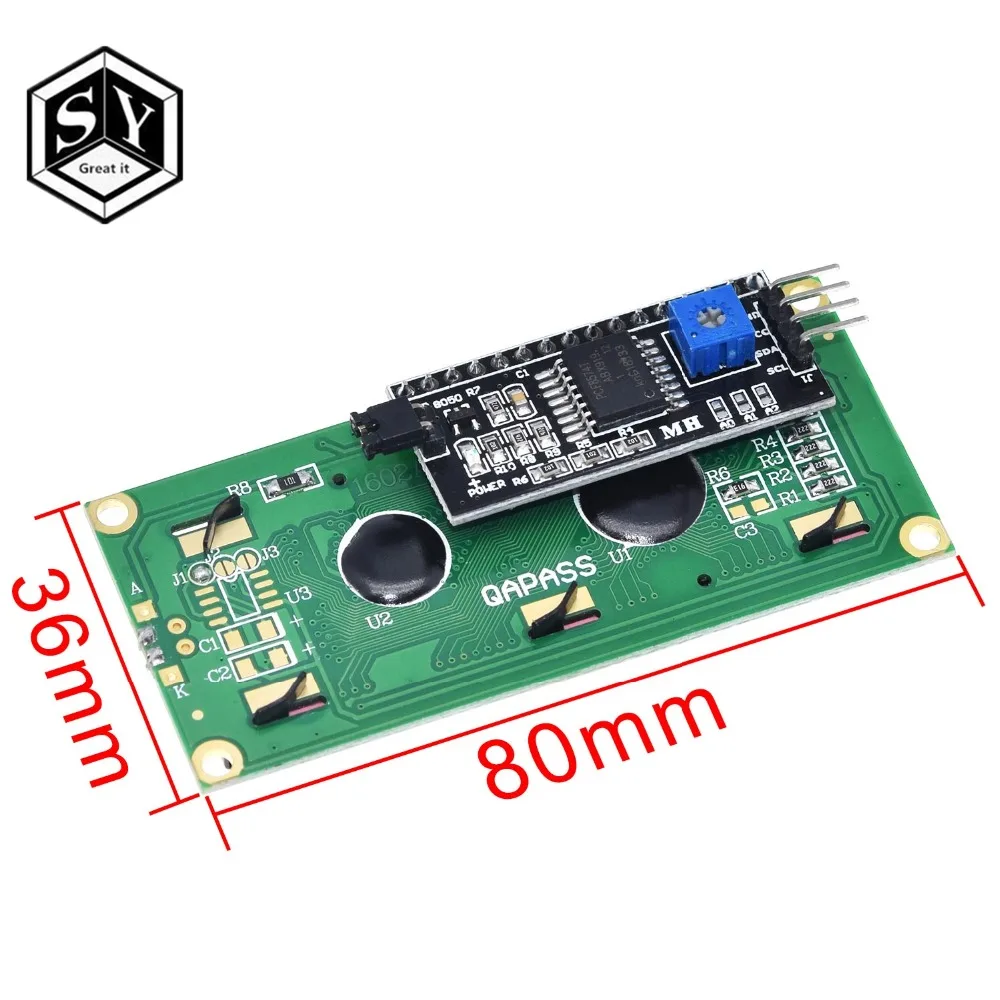 ЖК-дисплей GREAT IT lcd 1602+ ЖК-модуль 1602, синий/зеленый экран PCF8574 IIC/igc lcd 1602