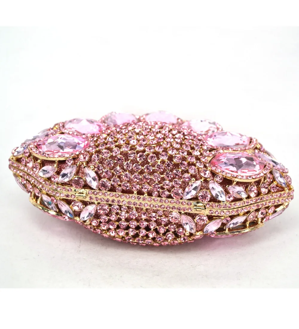 Модная Роскошная брендовая вечерняя сумка с кристаллами розовая клатч