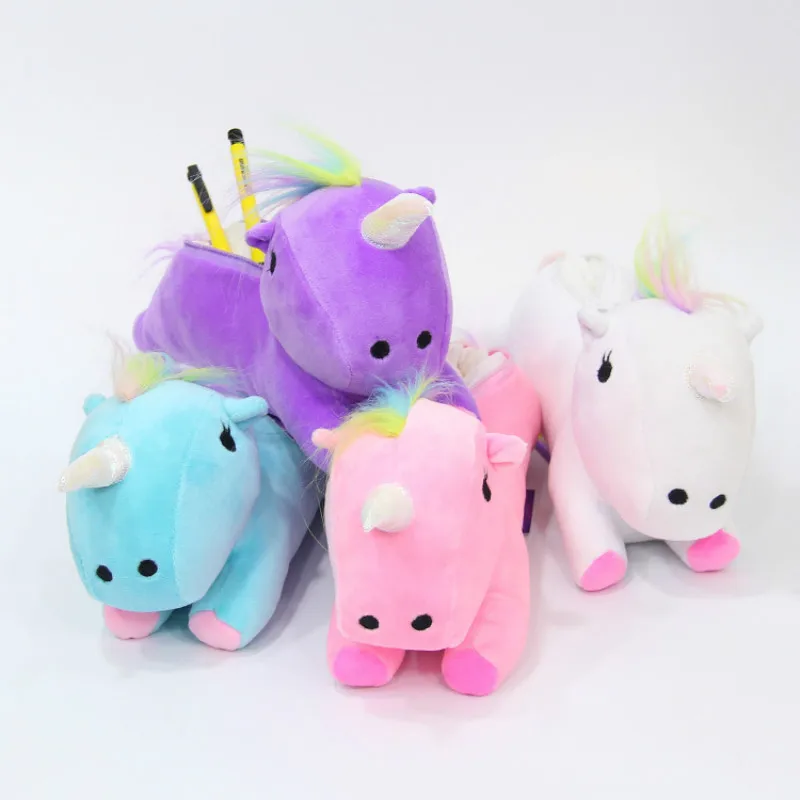Kawaii Радуга Мягкие игрушки набивной единорог Пенал сумка Кукла мультфильм милый