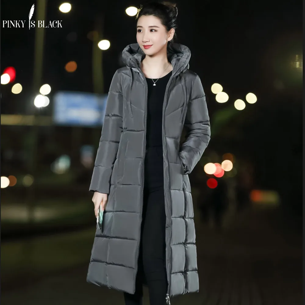 PinkyIsBlack 2020 размера плюс 6XL женские зимние куртки с хлопковой подкладкой X Long парки