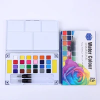 12182436 solid water color set painting box brush student portable watercolor pigment artist art tool school office supply