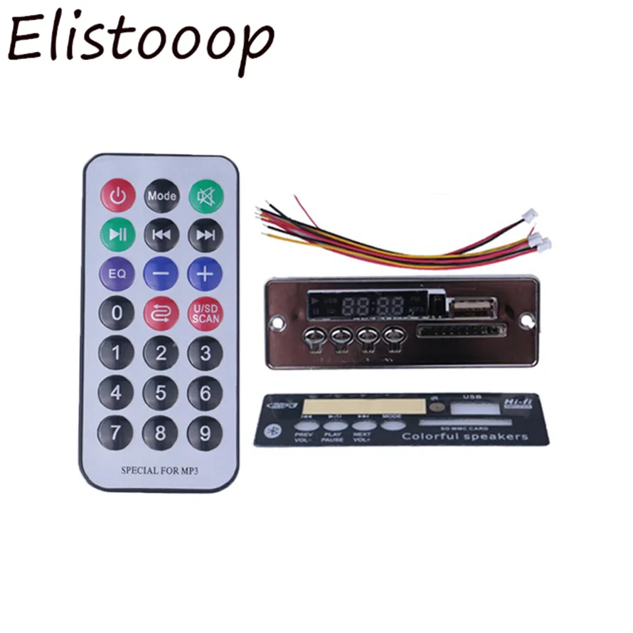 Elistooop Bluetooth MP3 декодер плата декодирования модуль плеер Поддержка FM радио USB/TF ЖК