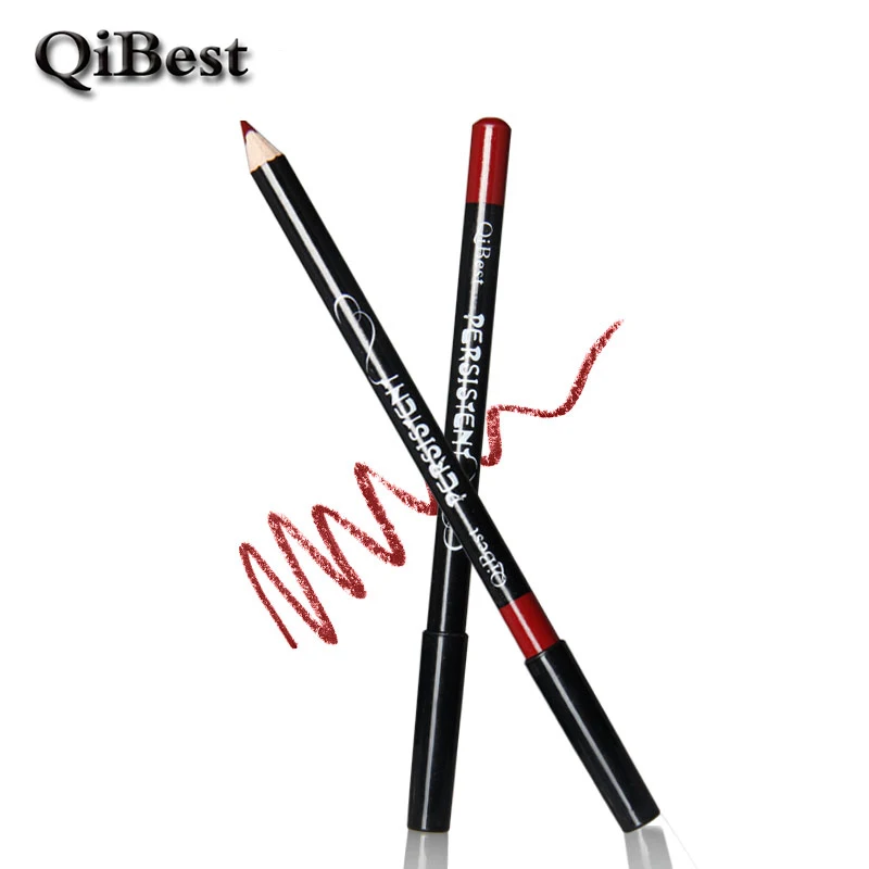Qibest 12 шт. Карандаш Для Губ Водонепроницаемый Set Smooth Lipliner перо Долгое Обнаженная