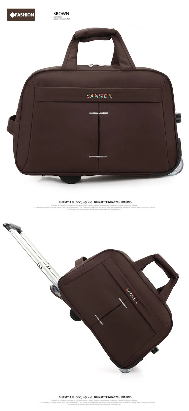 Women Waterproof High Capacity Travel Bag Thick Style Rolling Suitcase Trolley Luggage Lady Men Travel Bags Suitcase with Wheels