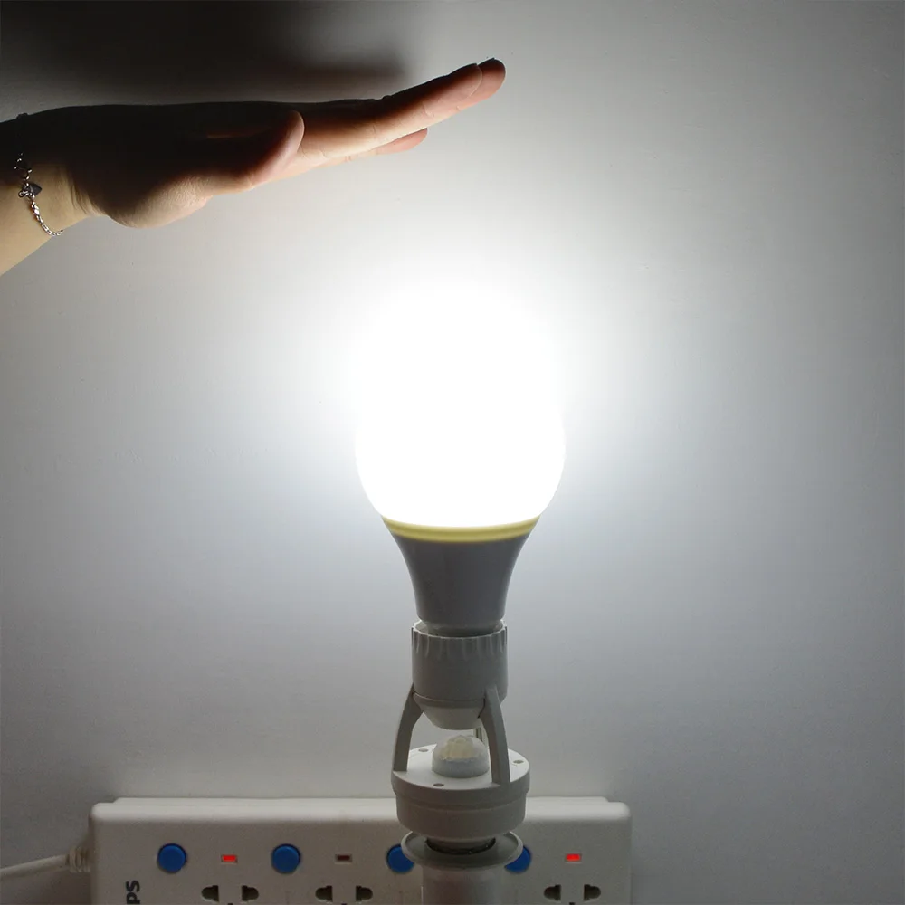 Инфракрасный индукционный датчик движения + светодиодный светильник E27 12 Вт 220