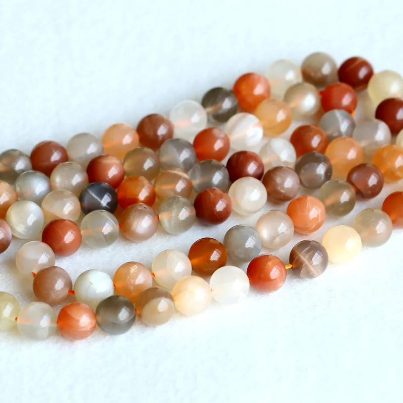 Real Genuine Natural Multi-color Yellow Orange Moonstone Sunstone flash light Round Loose Ball Beads 6mm 8mm 10mm 15&quot 05143 | Украшения