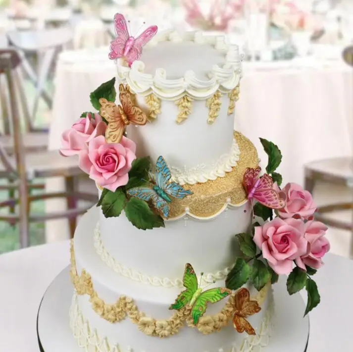 2020 Новое прибытие торт границы 3D Силиконовая форма в виде бабочки помадные формы