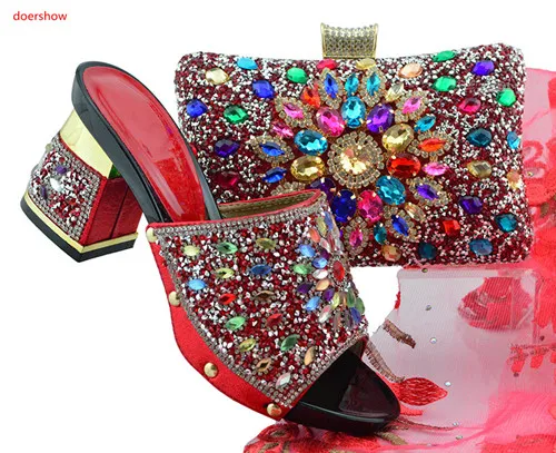 Doershow/итальянский комплект из туфель и сумочки в африканском стиле итальянском