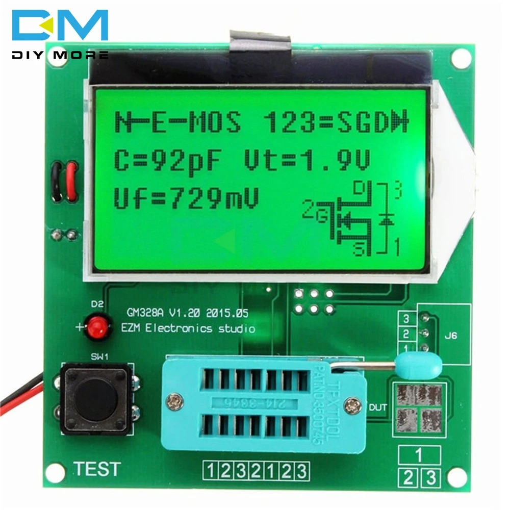 Компонент GM328A Транзистор тестер графической волны сигнала 9 В 20mA LCR RLC PWM ESR цифровой ЖК-дисплей Diy электронная печатная плата