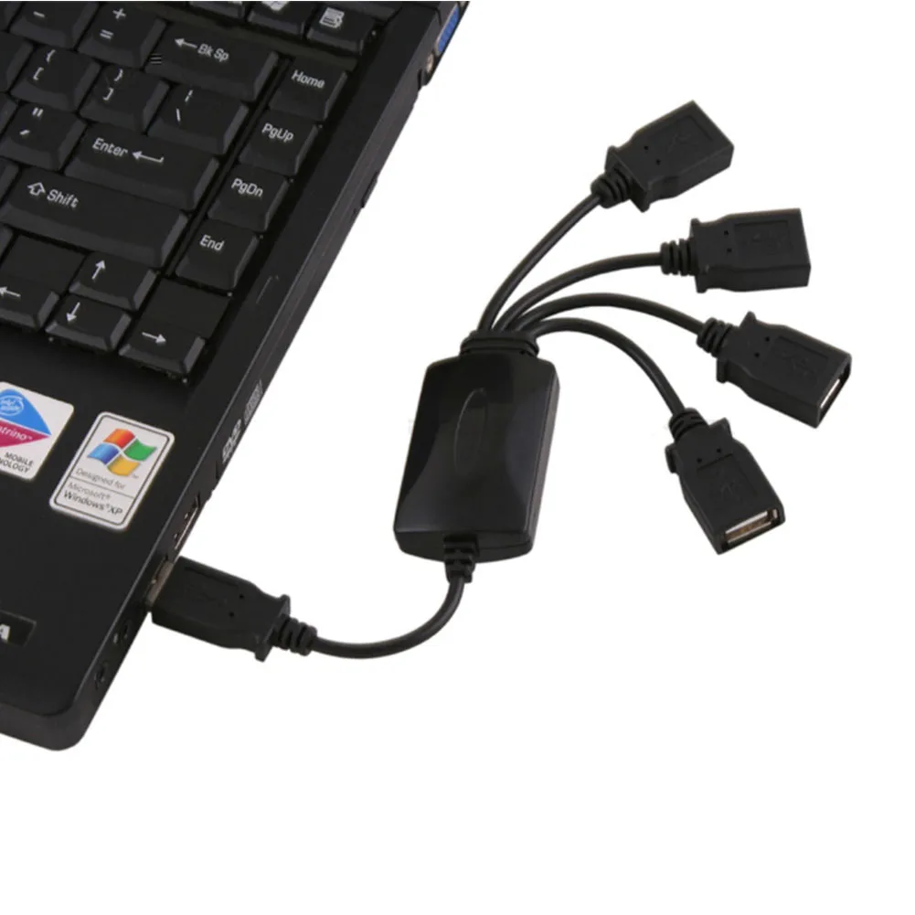 4 порта USB кабель, хаб расширения/сплиттер адаптер для портативных ПК USB 2,0 концентратор