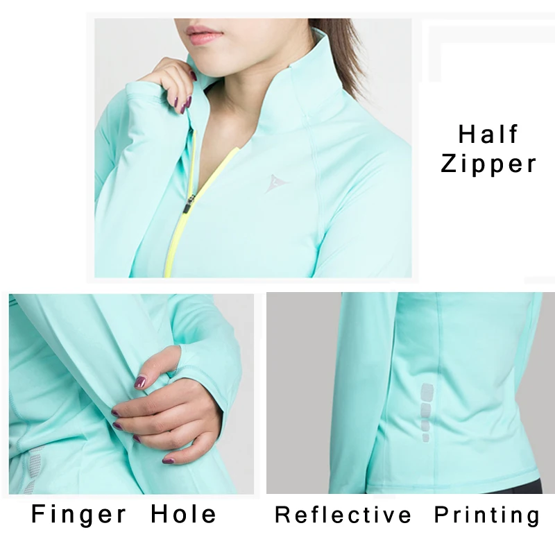Yoga Shirts Running Long Sleeve Half Zipper Women Jacket Gym Clothing Workout Training Sport Sweatshirts Sportswear |