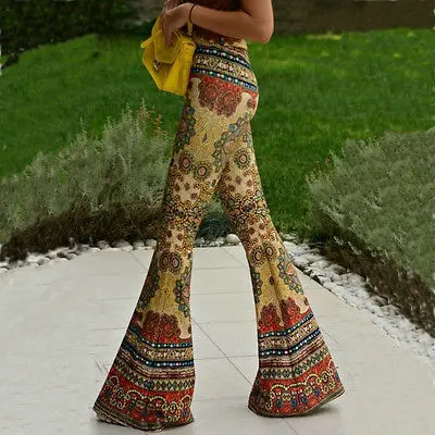 

Women Fashion Loose Stretch High Waist Wide Leg Long Pants Palazzo Trousers