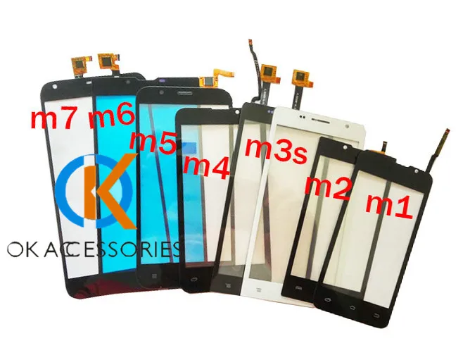 High Quality For Ark Benefit M1 M2 M3S M4 M5 M6 M7 Touch Screen Digitizer Replacement Part Black Color With Tape |