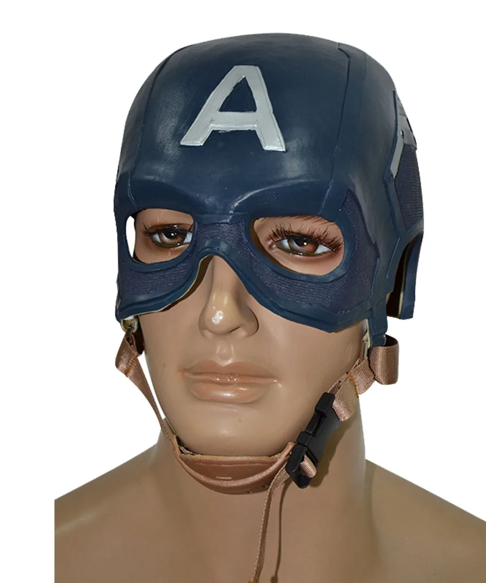 Mask Only Костюм Капитана Америки из фильма «мстители» для косплея Стива Роджерса; карнавальный костюм на Хэллоуин - Цвет: Mask Only