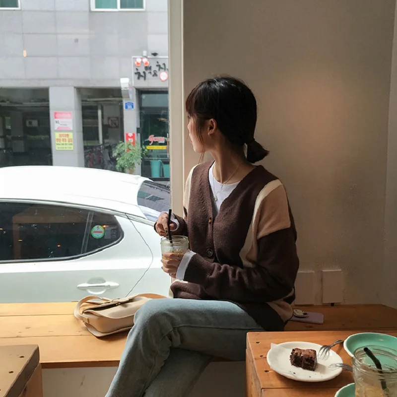 Женские повседневные свитера в стиле Харадзюку осенне-зимние модные кардиганы с