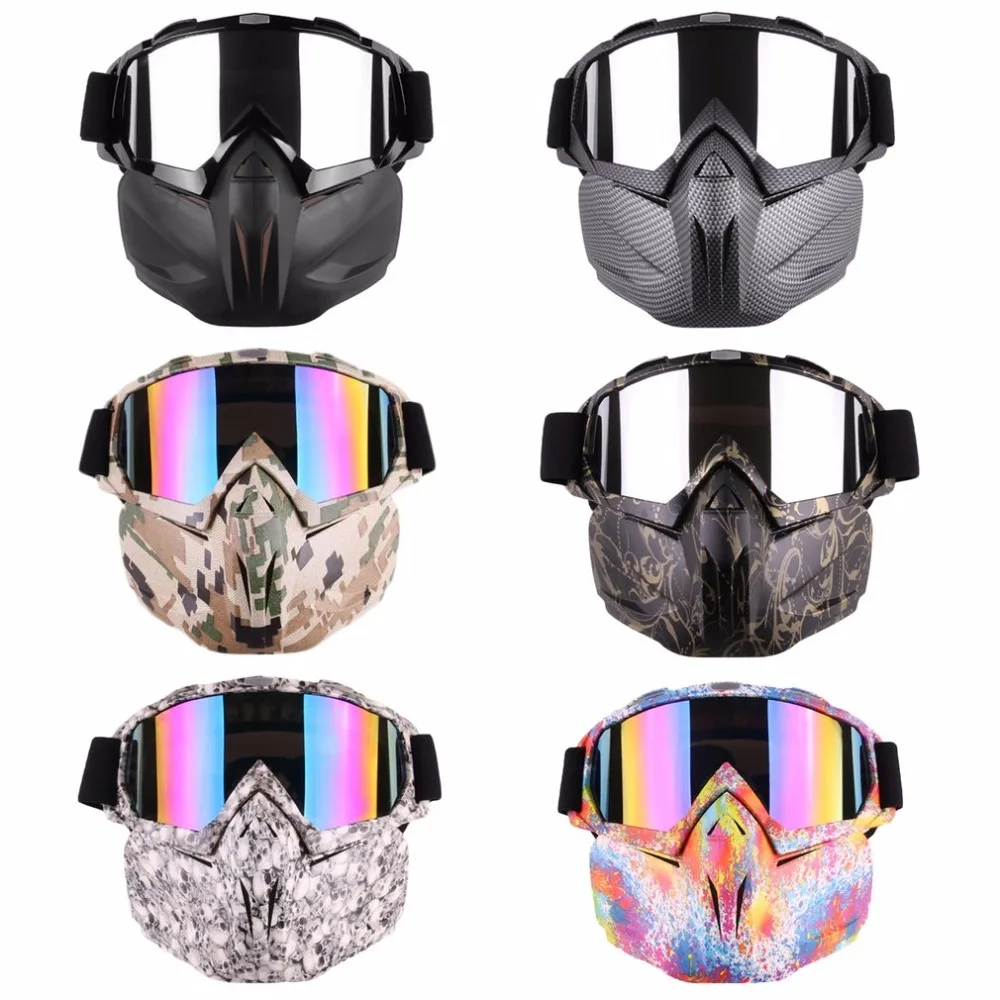 Motorcycle Goggles Helmet Mask Detachable Ski Bike Motocross Glasses Outdoor Sports NEW | Спорт и развлечения
