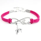 Браслеты унисекс, с подвеской в виде сердца, гимнастики, спортзала, бесконечности, синего цвета, 20 цветов на выбор