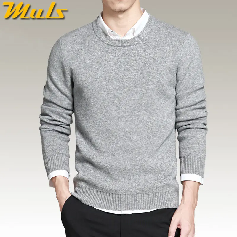 Чистый хлопок свитера мужчин лучший стиль О шеи мужские MULS марка джерси пуловеры - Фото №1
