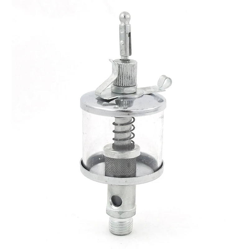 50mL Engine Machine Lubricator Oil Gravity Drip Feed Oiler Clear+Silver