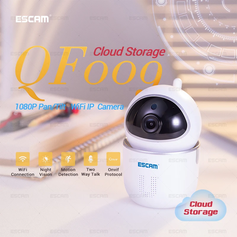 2019 новейшая мини-камера ESCAM QF009 1080P 2 Мп с панорамированием/наклоном Wi-Fi |