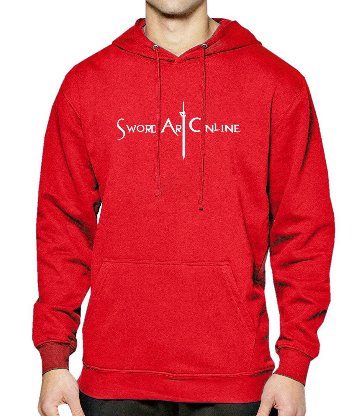 

Sword Art Online Letter Print Hoody Men Sweatshirts 2019 Spring Winter Fleece High Quality Hoodie Men's Sportswear Fitness Kpop