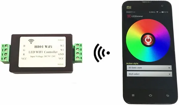 H801 WiFi RGBW светодиодный WIFI контроллер DC5-24V вход 4CH * 4A выход | Лампы и освещение