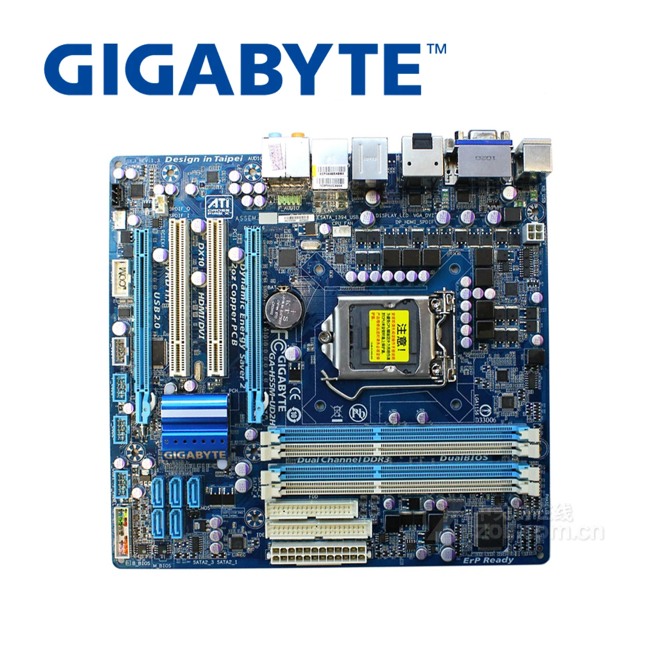 Материнская плата LGA 1156 для Intel Gigabyte оригинальная материнская DDR3 16G H55 б/у