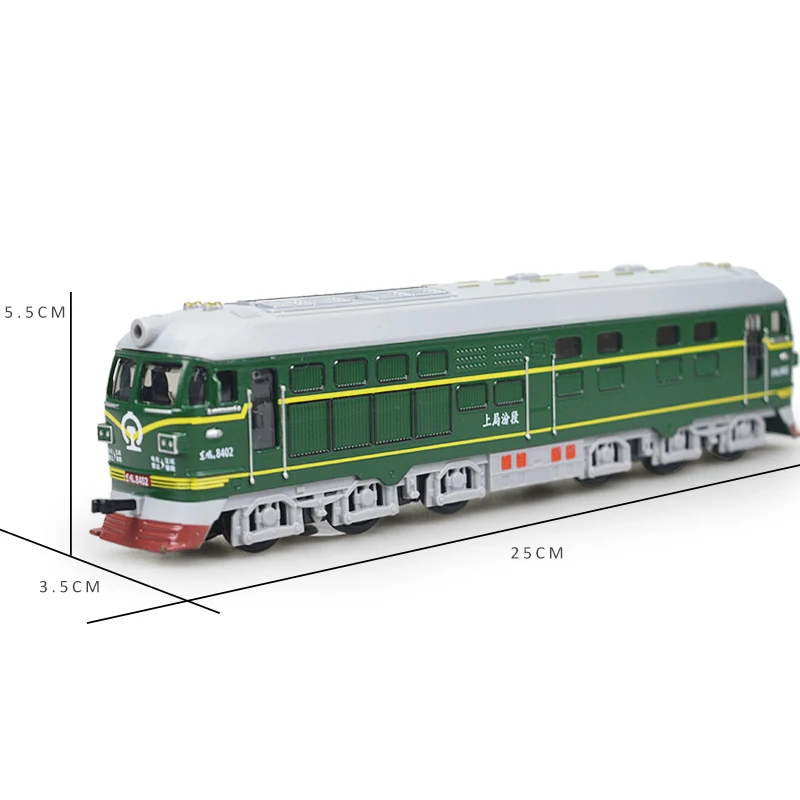 Alloy dongfeng locomotive simulation model of acousto-optic alloy warrior green train classic children's toy car |
